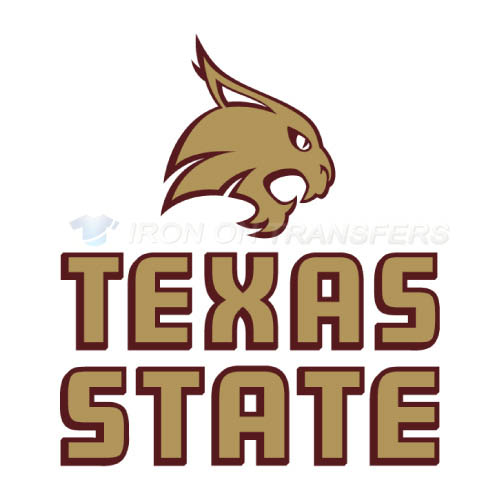 Texas State Bobcats Logo T-shirts Iron On Transfers N6551 - Click Image to Close